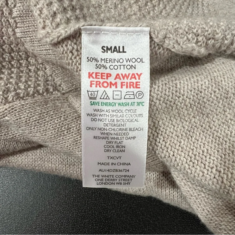 The White Company Wool Cotton Blend V Neck Sweater Dress Size S - Picture 6 of 8